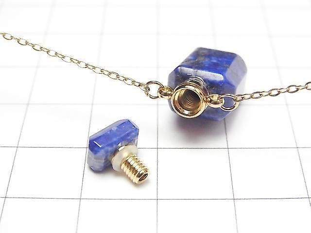 [Video] Lapislazuli Bottle Necklace Rectangle 20x10mm 1strand beads (approx. 20 inches/50 cm)