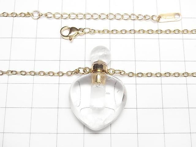 [Video] Crystal Bottle Necklace with Heart Shape 35x22mm 1strand beads (approx. 22 inches/56 cm)