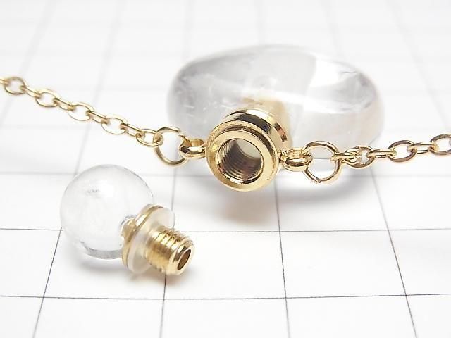 [Video] Crystal Bottle Necklace with Heart Shape 35x22mm 1strand beads (approx. 22 inches/56 cm)