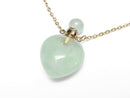 [Video] Green Fluorite Bottle Necklace with Heart Beads 35x22mm 1strand beads (approx. 22 inches/56 cm)