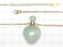[Video] Green Fluorite Bottle Necklace with Heart Beads 35x22mm 1strand beads (approx. 22 inches/56 cm)