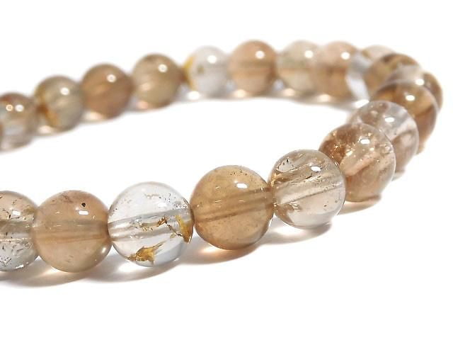 [Video][One of a kind] Brown Topaz AA+ Round 7mm Bracelet NO.102