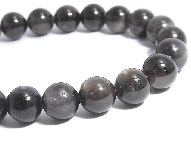 [Video][One of a kind] Black Star Sapphire Round 8.5mm Bracelet NO.107