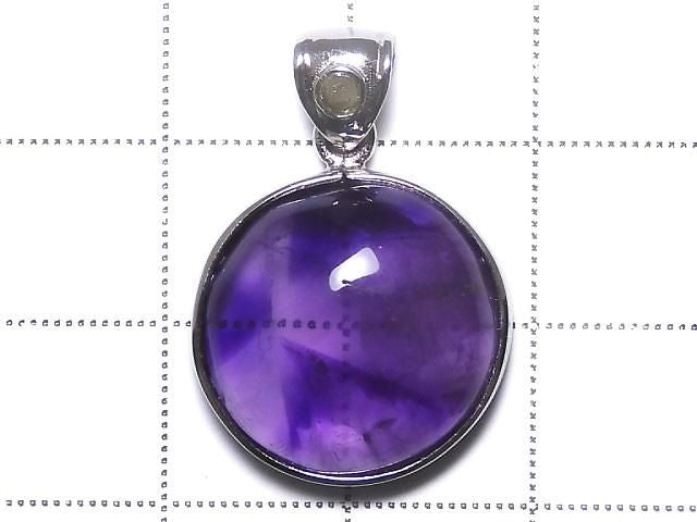 [Video][One of a kind] Phantom Amethyst Moldavite Pendant Silver925 NO.19