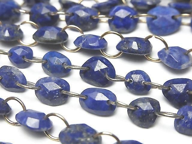 [Video] Lapislazuli AA++ Freeform Single-Sided Rose Cut [Double Hole] 1strand beads (12pcs)