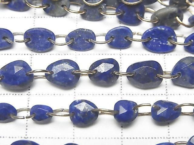 [Video] Lapislazuli AA++ Freeform Single-Sided Rose Cut [Double Hole] 1strand beads (12pcs)