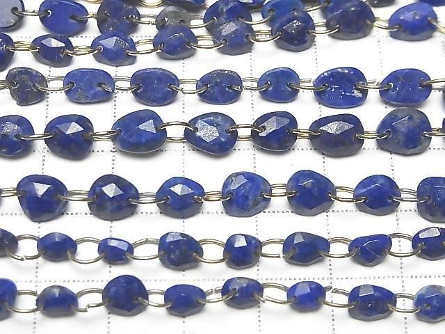 [Video] Lapislazuli AA++ Freeform Single-Sided Rose Cut [Double Hole] 1strand beads (12pcs)