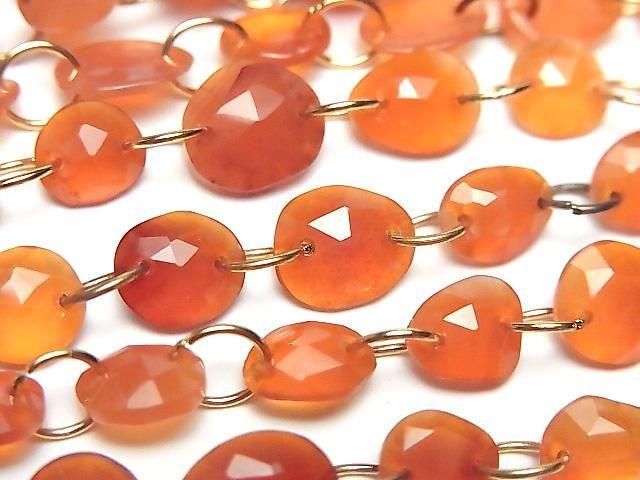 [Video] Carnelian AA++ Freeform Single-Sided Rose Cut [Double Hole] 1strand beads (12pcs)