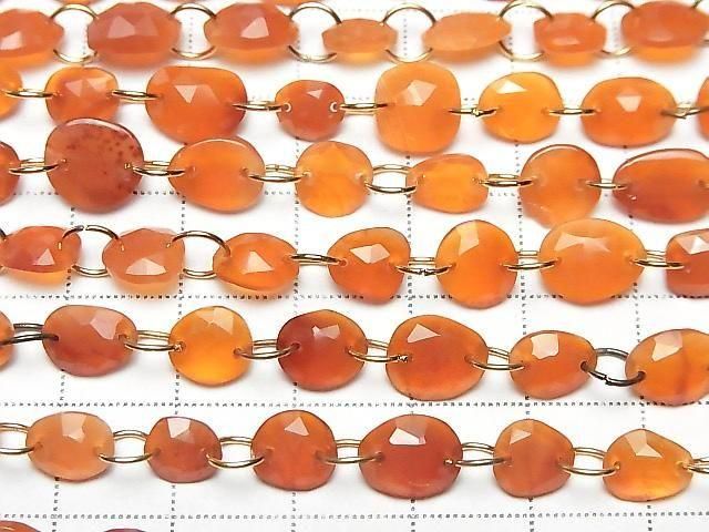 [Video] Carnelian AA++ Freeform Single-Sided Rose Cut [Double Hole] 1strand beads (12pcs)