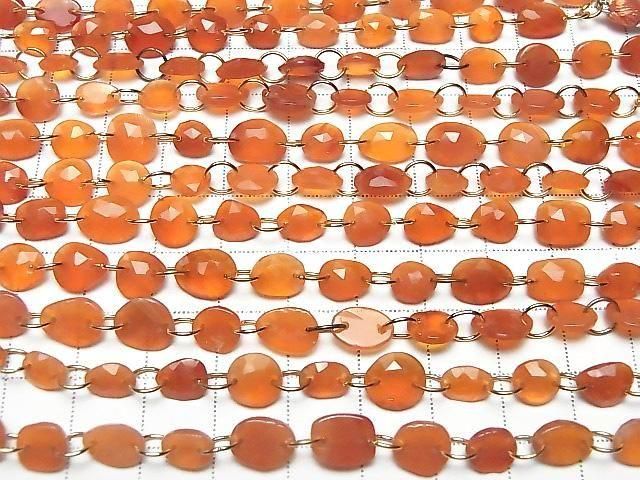 [Video] Carnelian AA++ Freeform Single-Sided Rose Cut [Double Hole] 1strand beads (12pcs)