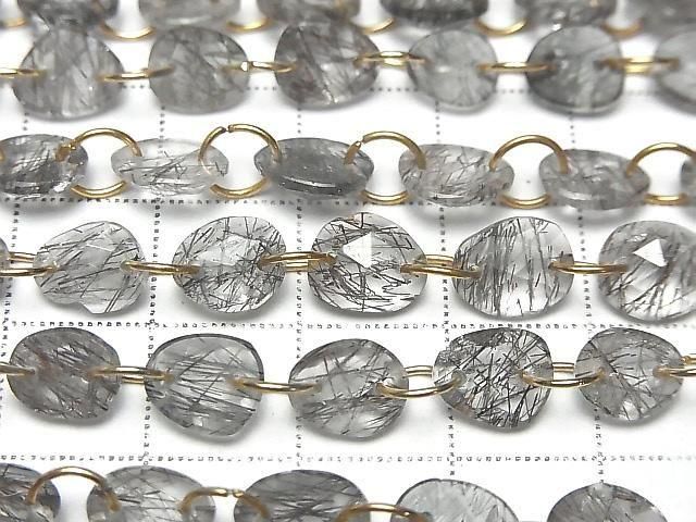 [Video] High Quality Tourmaline Quartz AAA- Freeform Single-Sided Rose Cut [Double Hole] 1strand beads (12pcs)