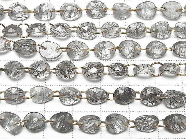 [Video] High Quality Tourmaline Quartz AAA- Freeform Single-Sided Rose Cut [Double Hole] 1strand beads (12pcs)