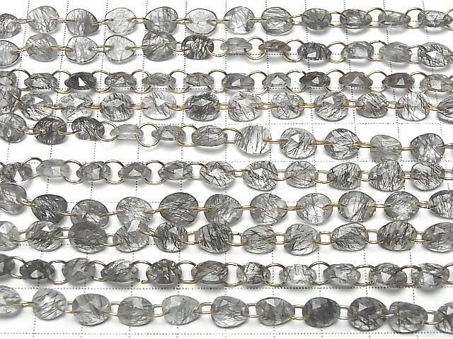 [Video] High Quality Tourmaline Quartz AAA- Freeform Single-Sided Rose Cut [Double Hole] 1strand beads (12pcs)
