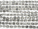 [Video] High Quality Tourmaline Quartz AAA- Freeform Single-Sided Rose Cut [Double Hole] 1strand beads (12pcs)