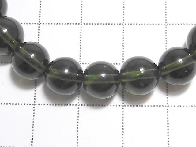 [Video][One of a kind] Moldavite AAA Round 8.5mm Bracelet NO.6