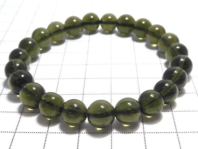 [Video][One of a kind] Moldavite AAA Round 8.5mm Bracelet NO.6
