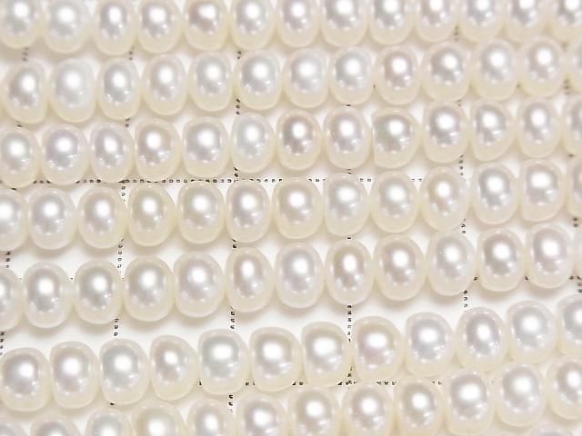 [Video] Fresh Water Pearl AA++ White Rondelle 6mm 1strand beads (approx. 14 inches/35 cm)