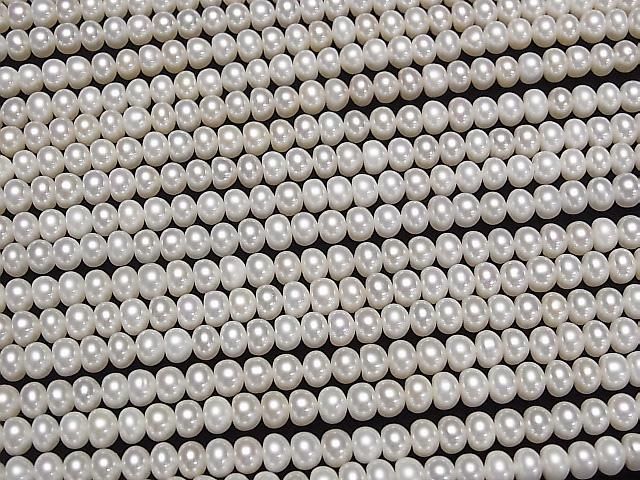 [Video] Fresh Water Pearl AA++ White Rondelle 6mm 1strand beads (approx. 14 inches/35 cm)