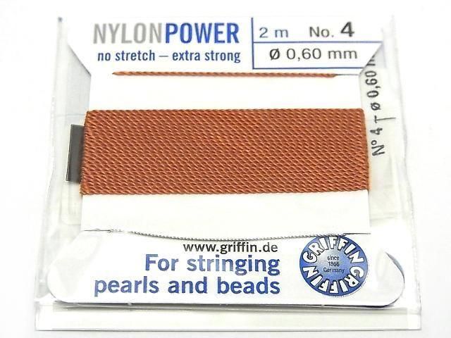 Griffin Cord (Nylon Beading Cord Thread) [0.50mm-0.60mm] Cornelian 1pc