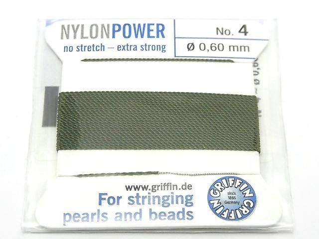 Griffin Cord (Nylon Beading Cord) [0.50mm-0.60mm] Olive 1pc