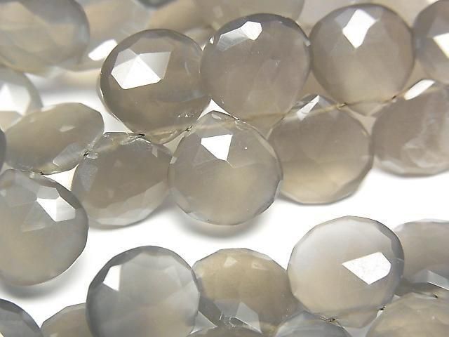 [Video] High Quality Gray Moonstone AA++ Chestnut Faceted Briolette 1strand beads (approx. 6 inches/16 cm)