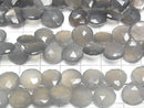 [Video] High Quality Gray Moonstone AA++ Chestnut Faceted Briolette 1strand beads (approx. 6 inches/16 cm)