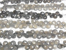 [Video] High Quality Gray Moonstone AA++ Chestnut Faceted Briolette 1strand beads (approx. 6 inches/16 cm)