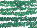 [Video] High Quality Green Onyx AAA Chestnut Faceted Briolette 1strand beads (approx. 7 inches/17 cm)