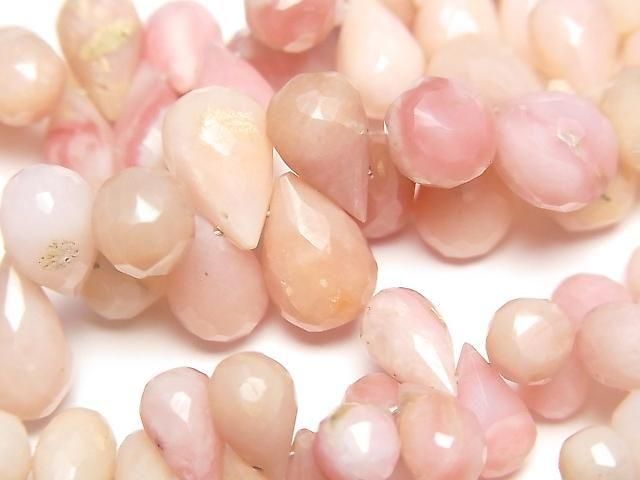 [Video] Pink Opal AA+ Drop Faceted Briolette 1strand beads (approx. 7 inches/18 cm)