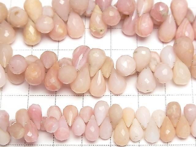 [Video] Pink Opal AA+ Drop Faceted Briolette 1strand beads (approx. 7 inches/18 cm)