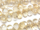 [Video]High Quality Citrine AAA Drop Faceted Briolette 1strand beads (aprx.6inch/16cm)