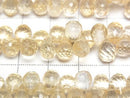 [Video]High Quality Citrine AAA Drop Faceted Briolette 1strand beads (aprx.6inch/16cm)