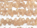 [Video] Peach Moonstone AA++ Drop Faceted Briolette 1strand beads (approx. 6 inches/16 cm)