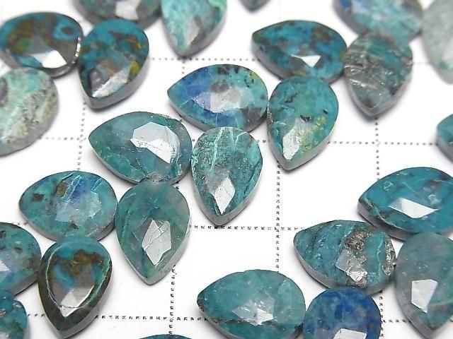 [Video] Chrysocolla AA++ Bud Faceted Pear Shape Half or 1strand beads (approx. 7 inches/18 cm)