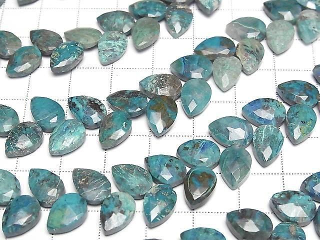 [Video] Chrysocolla AA++ Bud Faceted Pear Shape Half or 1strand beads (approx. 7 inches/18 cm)