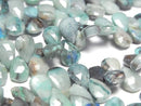[Video] Chrysocolla AA++ Faceted Pear Shape [S size] 1 strand beads (approx. 7 inches/18 cm)