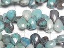 [Video] Chrysocolla AA++ Faceted Pear Shape [M size] 1 strand beads (approx. 7 inches/18 cm)