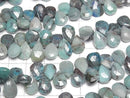 [Video] Chrysocolla AA++ Faceted Pear Shape [M size] 1 strand beads (approx. 7 inches/18 cm)