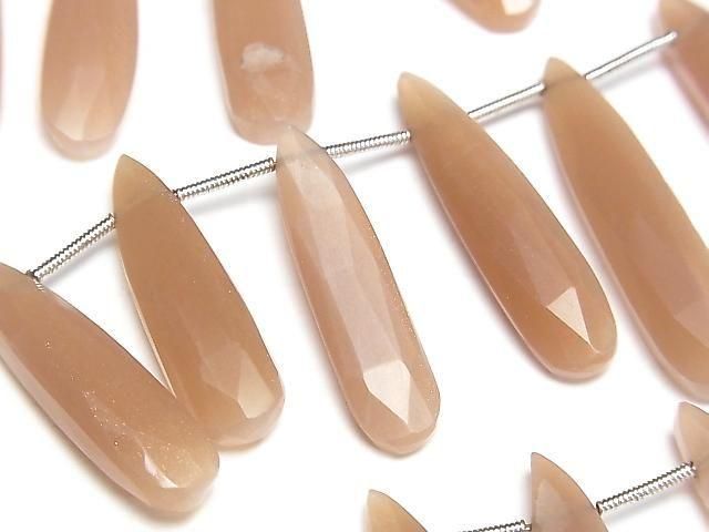 [Video] Peach Moonstone AA++ Faceted Pear Shape 1strand beads (approx. 7 inches/18 cm)