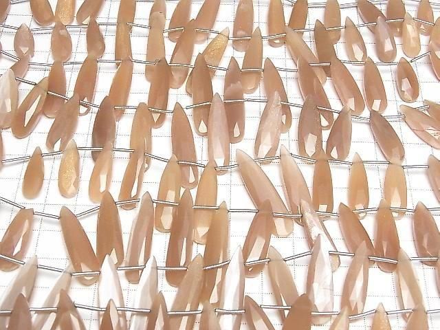 [Video] Peach Moonstone AA++ Faceted Pear Shape 1strand beads (approx. 7 inches/18 cm)