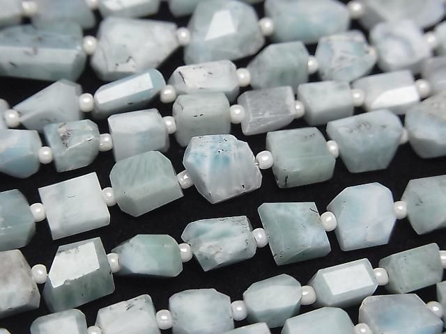 [Video]Larimar Pectolite AA+ Faceted Nugget 1strand beads (aprx.7inch/18cm)
