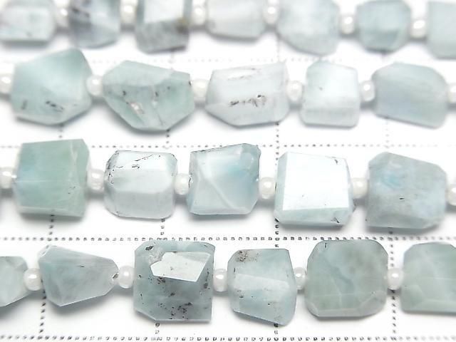 [Video]Larimar Pectolite AA+ Faceted Nugget 1strand beads (aprx.7inch/18cm)