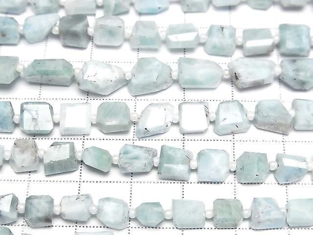 [Video]Larimar Pectolite AA+ Faceted Nugget 1strand beads (aprx.7inch/18cm)