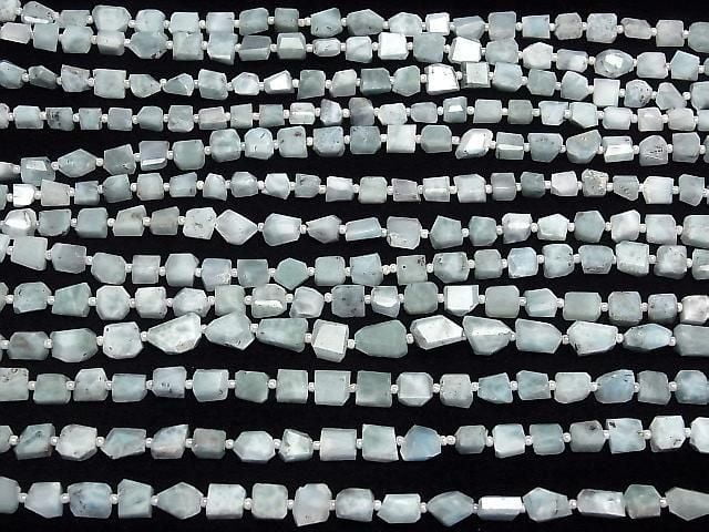 [Video]Larimar Pectolite AA+ Faceted Nugget 1strand beads (aprx.7inch/18cm)