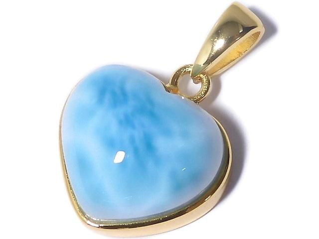 [Video][One of a kind] Larimar Pectolite AAA Pendant 18KGP NO.375
