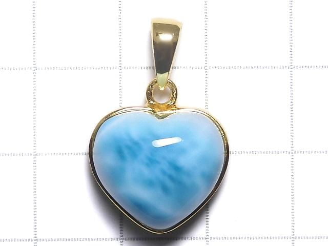 [Video][One of a kind] Larimar Pectolite AAA Pendant 18KGP NO.375