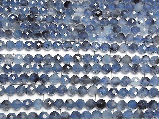 [Video] High Quality! Deep Blue Aquamarine AAA- Faceted Round 6mm half or 1strand beads (approx. 15 inches/36 cm)