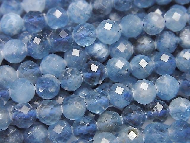[Video] High Quality! Deep Blue Aquamarine AAA- Faceted Round 6mm half or 1strand beads (approx. 15 inches/36 cm)