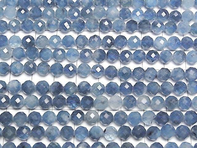 [Video] High Quality! Deep Blue Aquamarine AAA- Faceted Round 6mm half or 1strand beads (approx. 15 inches/36 cm)