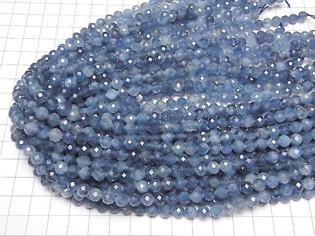 [Video] High Quality! Deep Blue Aquamarine AAA- Faceted Round 6mm half or 1strand beads (approx. 15 inches/36 cm)